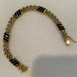 Men’s 14K Gold & Onyx Bracelet